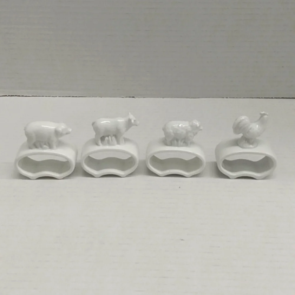 Animal Napkin Holders Rings Pig Cow Sheep Chicken Rooster 4